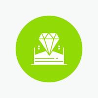 Brilliant Diamond Jewel Hotel white glyph icon vector