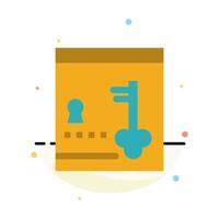 Safe Locker Lock Key Abstract Flat Color Icon Template vector