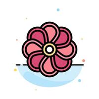 Flower Nature Plant Spring Abstract Flat Color Icon Template vector