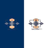 Algorithm design method model process Flat Color Icon Vector