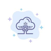 Based Data Cloud Science Blue Icon on Abstract Cloud Background vector