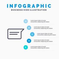 Chat Basic Chatting Ui Line icon with 5 steps presentation infographics Background vector