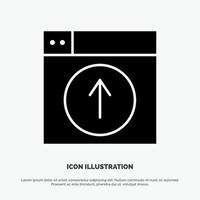 Upload Up Web Design application solid Glyph Icon vector