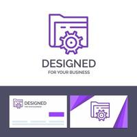 Creative Business Card and Logo template Folder Setting Gear Computing Vector Illustration