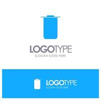 Instagram Sets Trash Blue Solid Logo with place for tagline vector