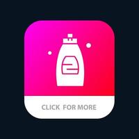 gel de limpieza de baño jabón de ducha botón de aplicación móvil versión de glifo de android e ios vector