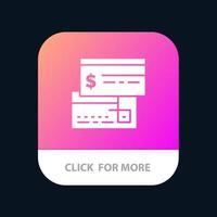 Direct Payment Card Credit Debit Direct Mobile App Button Android and IOS Glyph Version vector