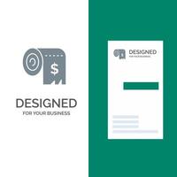 Budget Consumption Costs Expenses Finance Grey Logo Design and Business Card Template vector