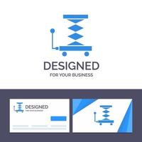 Creative Business Card and Logo template Car Construction Lift Scissor Vector Illustration