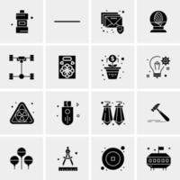 16 iconos de negocios universales vector ilustración de icono creativo para usar en proyectos relacionados con la web y dispositivos móviles