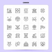 contorno 25 conjunto de iconos de canadá diseño de estilo de línea vectorial conjunto de iconos negros paquete de pictogramas lineales diseño de ideas de negocios web y móviles ilustración vectorial vector