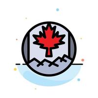 Canada Leaf Flag Abstract Flat Color Icon Template vector