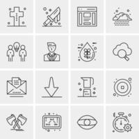 16 Universal Business Icons Vector Creative Icon Illustration to use in web and Mobile Related project