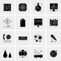 16 iconos de negocios universales vector ilustración de icono creativo para usar en proyectos relacionados con la web y dispositivos móviles