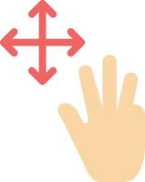 los gestos de tres dedos mantienen la plantilla de banner de icono de vector de icono de color plano