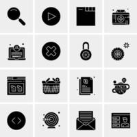 16 iconos de negocios universales vector ilustración de icono creativo para usar en proyectos relacionados con la web y dispositivos móviles