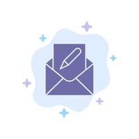 Compose Edit Email Envelope Mail Blue Icon on Abstract Cloud Background vector