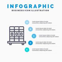 Cupboard Education Studies Line icon with 5 steps presentation infographics Background vector