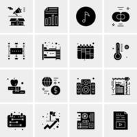 16 iconos de negocios universales vector ilustración de icono creativo para usar en proyectos relacionados con la web y dispositivos móviles