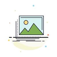 gallery image landscape nature photo Flat Color Icon Vector