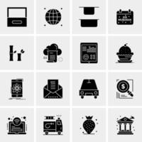 16 iconos de negocios universales vector ilustración de icono creativo para usar en proyectos relacionados con la web y dispositivos móviles