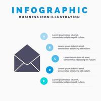 Sms Email Mail Message Solid Icon Infographics 5 Steps Presentation Background vector