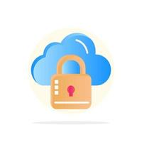 Cloud Network Lock Locked Abstract Circle Background Flat color Icon vector