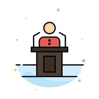 Speaker Person Presentation Professional Public Seminar Speech Abstract Flat Color Icon Template vector