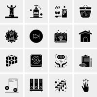 16 iconos de negocios universales vector ilustración de icono creativo para usar en proyectos relacionados con la web y dispositivos móviles