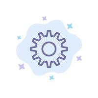Cogs Gear Setting Blue Icon on Abstract Cloud Background vector