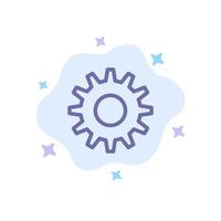 Cogs Gear Setting Blue Icon on Abstract Cloud Background vector