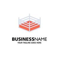 plantilla de logotipo de empresa de lucha de ring de boxeo color plano vector