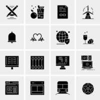 16 iconos de negocios universales vector ilustración de icono creativo para usar en proyectos relacionados con la web y dispositivos móviles