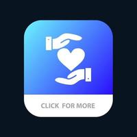 Heart Give Hand Favorite Love Mobile App Icon Design vector