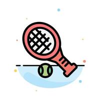 Ball Racket Tennis Sport Abstract Flat Color Icon Template vector