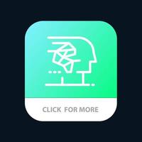 Android Artificial Brain Human Interface Mobile App Button Android and IOS Line Version vector