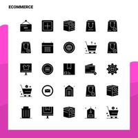 25 ECommerce Icon set Solid Glyph Icon Vector Illustration Template For Web and Mobile Ideas for business company