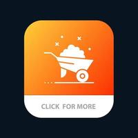 Barrow Construction Wheel Spring Mobile App Button Android and IOS Glyph Version vector