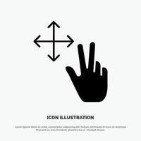 Finger Gesture Hold solid Glyph Icon vector