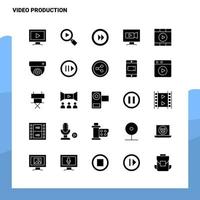 25 Video Production Icon set Solid Glyph Icon Vector Illustration Template For Web and Mobile Ideas for business company