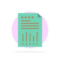 Spreadsheet Business Data Financial Graph Paper Report Abstract Circle Background Flat color Icon vector