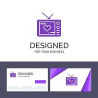 Creative Business Card and Logo template Television Love Valentine Movie Vector Illustration