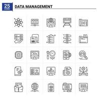 25 Data Management icon set vector background