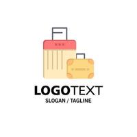 equipaje bolsa bolso hotel empresa logotipo plantilla color plano vector