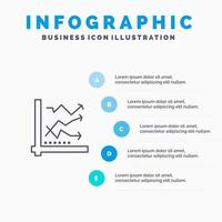 Graph Analysis Analytic Analytics Chart Data Line icon with 5 steps presentation infographics Background vector