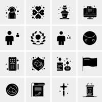 16 iconos de negocios universales vector ilustración de icono creativo para usar en proyectos relacionados con la web y dispositivos móviles