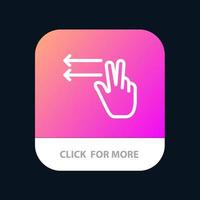 gesto de los dedos izquierda botón de la aplicación móvil versión de línea android e ios vector