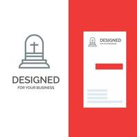 celebración cruz cristiana diseño de logotipo gris pascua y plantilla de tarjeta de visita vector