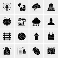 16 iconos de negocios universales vector ilustración de icono creativo para usar en proyectos relacionados con la web y dispositivos móviles