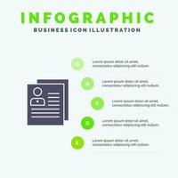 Profile About Contact Delete File Personal Solid Icon Infographics 5 Steps Presentation Background vector